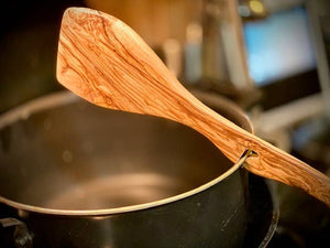 Natural Olive Wood - Spatula with Pot Hook Utensil